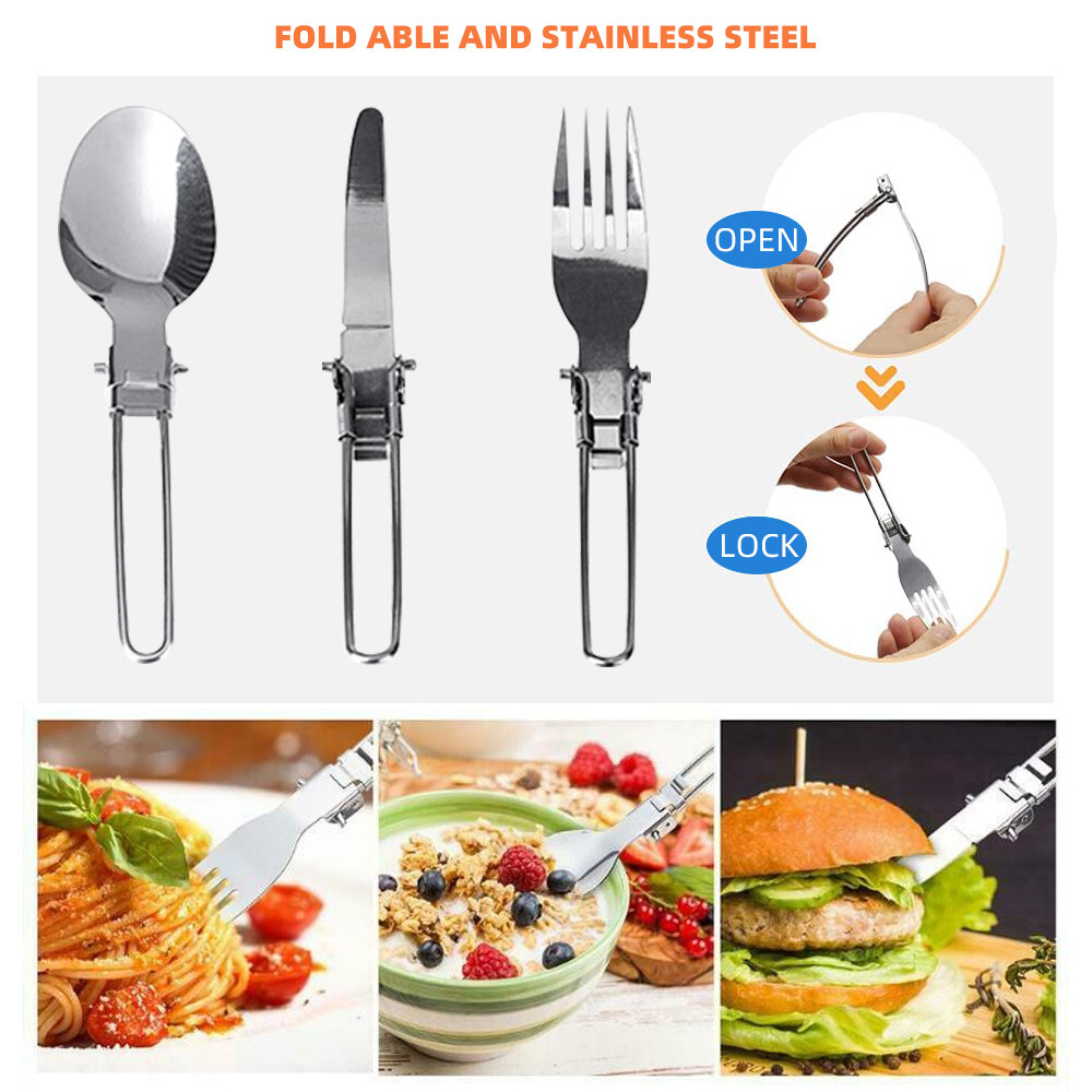 Outdoor Portable Camping Cookware Set Hiking Cooking Pot Gas Stove Tableware Kit, photo 3