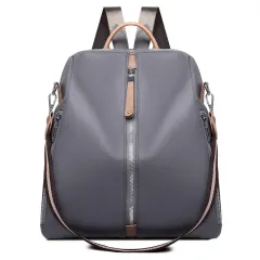 Ladies Casual European And American Style Anti-theft Backpack - Grey - View 1