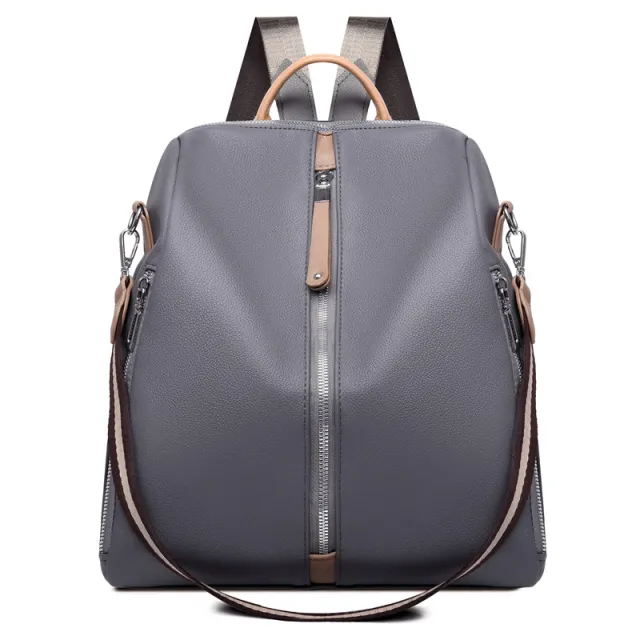 Ladies Casual European And American Style Anti theft Backpack Grey - Shop at LoveMi