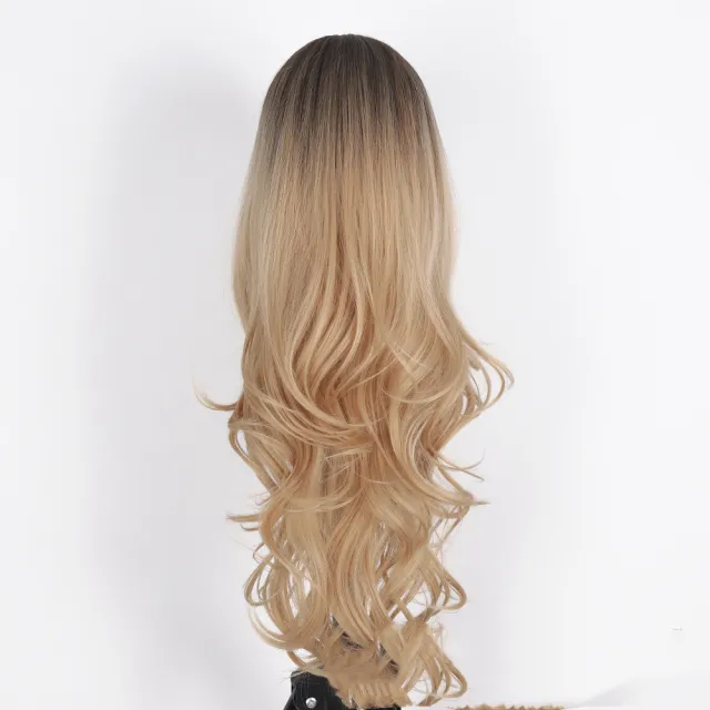 The New Rose Net Wig Is Thin And Straight With Long Curls Khaki - Shop at LoveMi