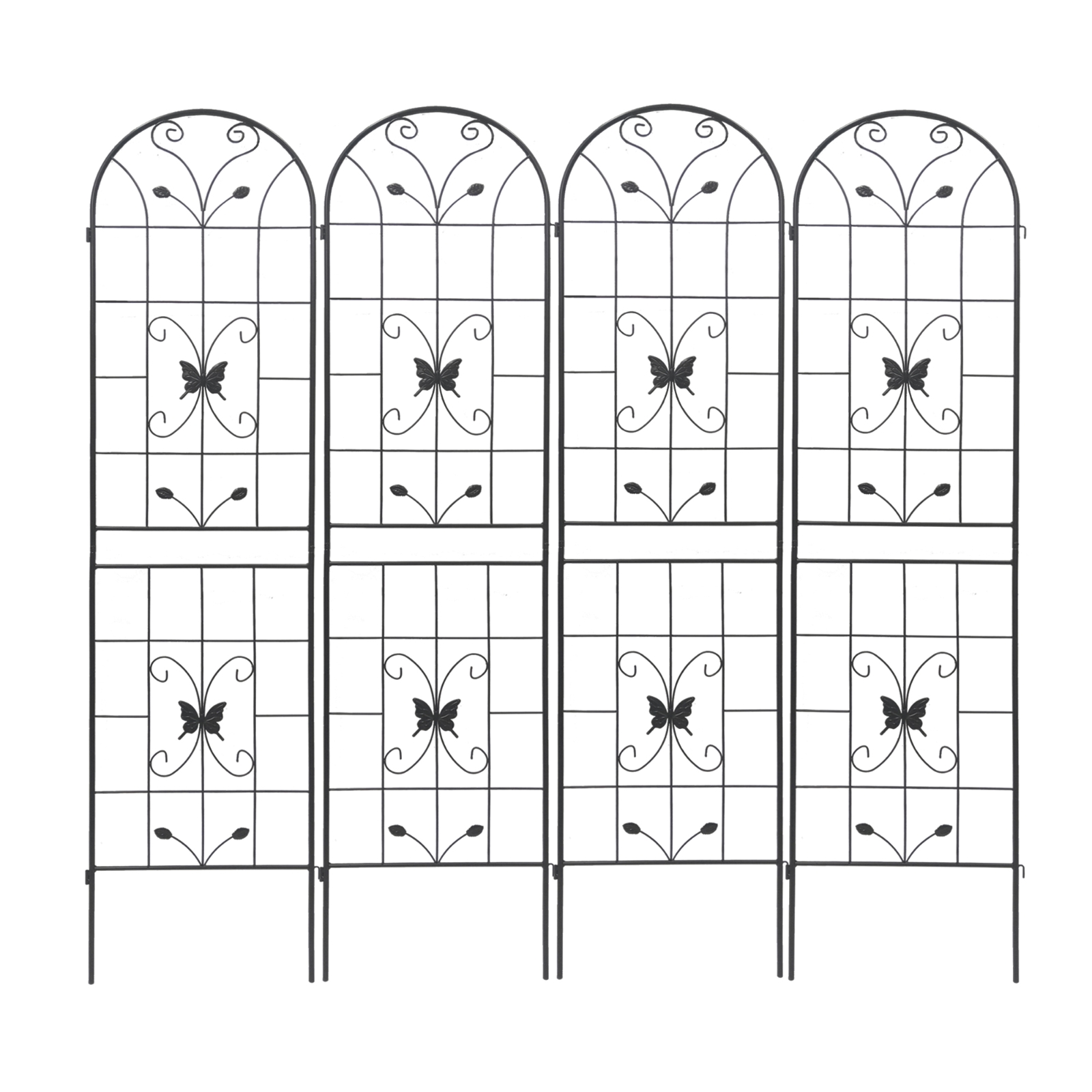 4 Pack Metal Garden Trellis 86.7x19.7Rustproof For Climbing Plants Outdoor