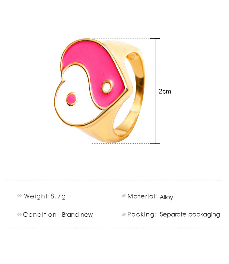 Ins Wind Metal Love Yin And Yang Index Finger Ring Personality