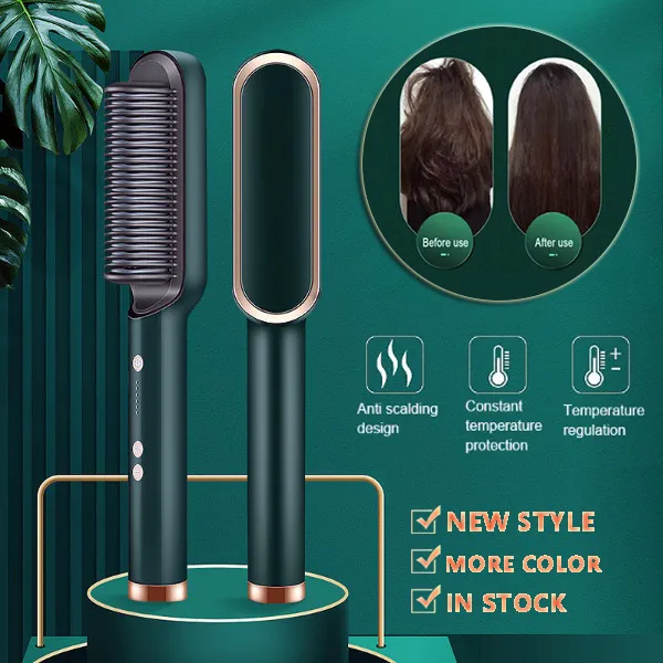 New 2 in 1 Hair Straightener Hot Comb Negative
