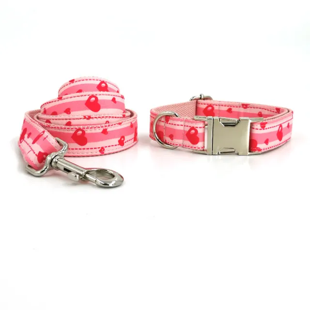 Quality Pet Dog Collar Leash Set Pink - Shop at LoveMi