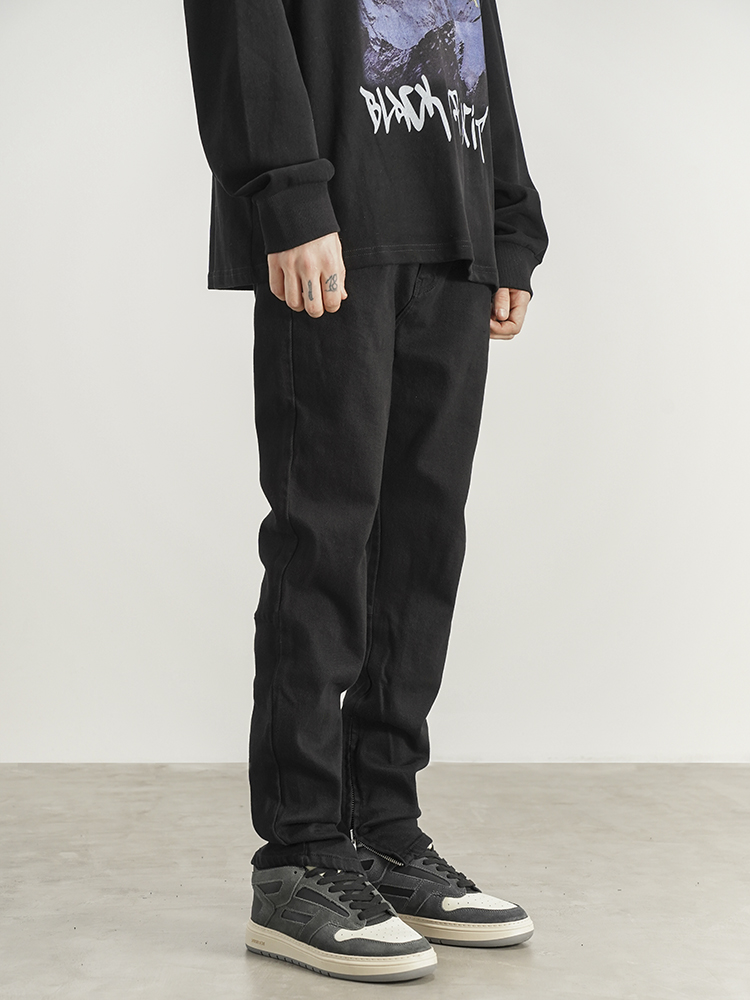 Slim-fit Stretch-leg Jeans With Zipper Cuffs