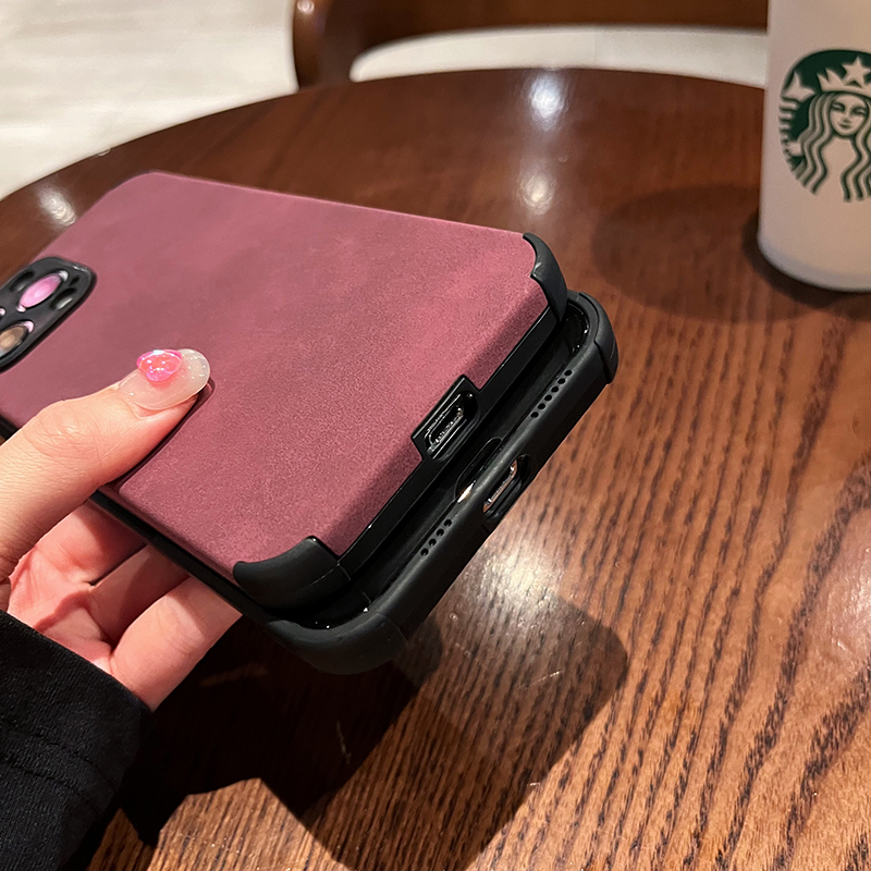 Simple Solid Color Fur Phone Case - Image 5