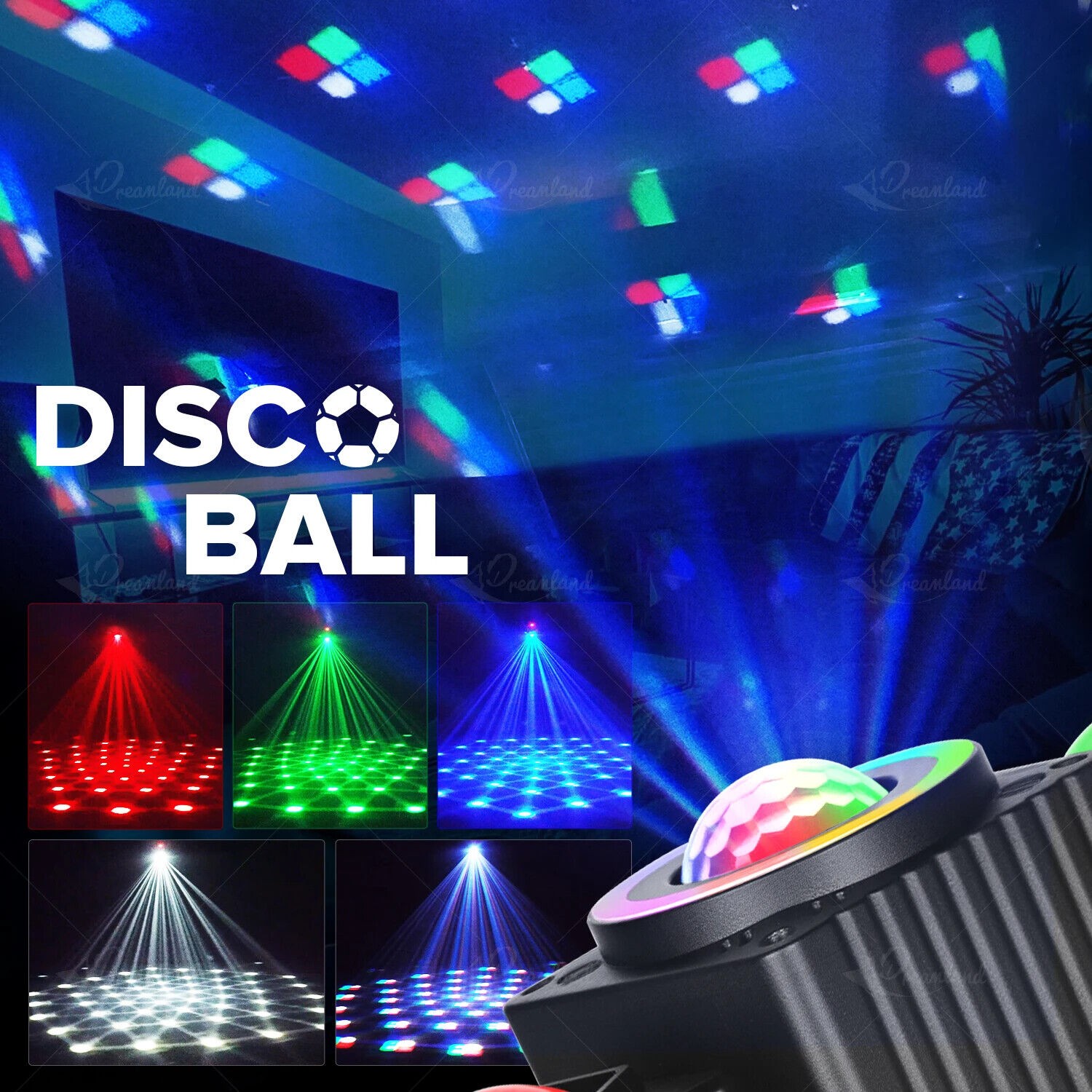 Moving Head Party Light Rotating Disco Bar Stage Lights Laser Beam Strobe Remote — image 2