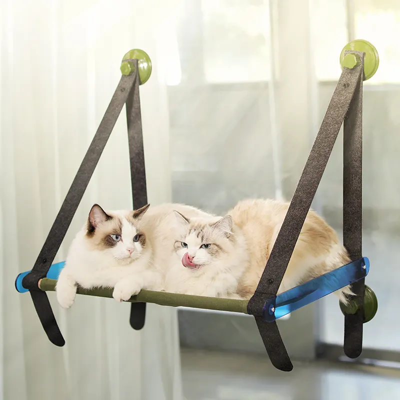 Window cat hammock with suction cup, foldable