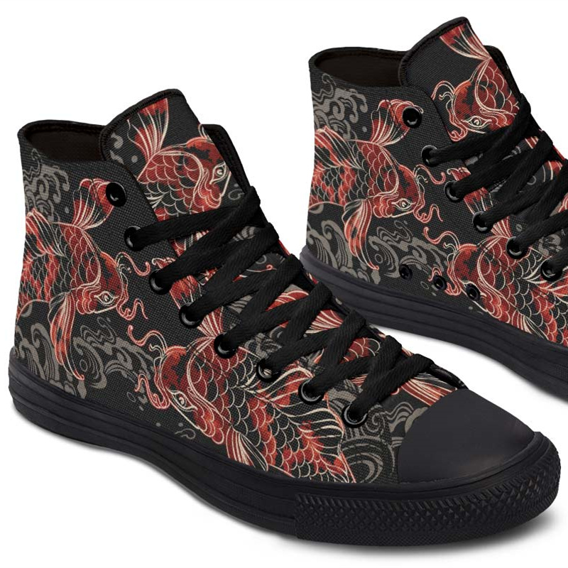 Fashion Printed Couple High Top Canvas Shoes