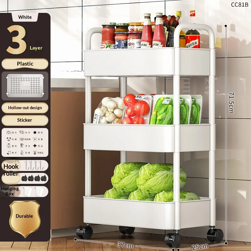 Kitchen Storage Rack, Small Cart, Floor Standing