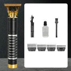 Sales Household Hair Clipper Multi-function Electric Clipper Electric USB Rechargeable Portable Metal Optical Head Push - Striped Gift Box - View 1
