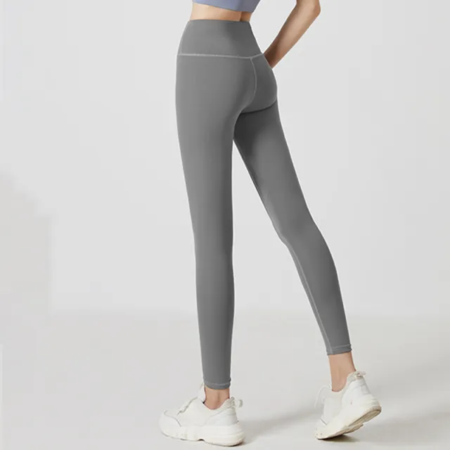 Yoga Pants Women's Peach High Waist Hip Lift Elastic Grey - Shop at LoveMi