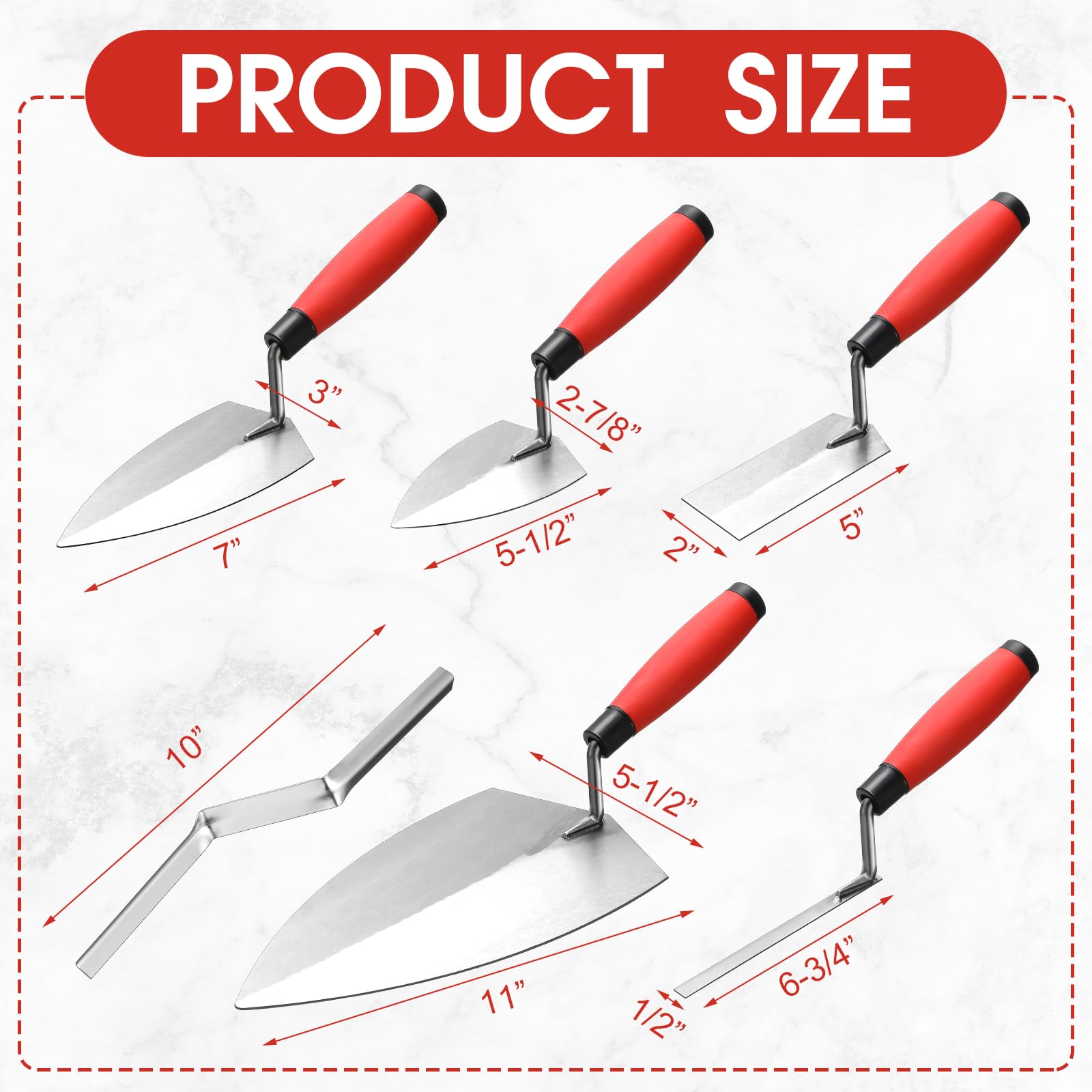 A Set Of 5-piece Bricklaying Knives
