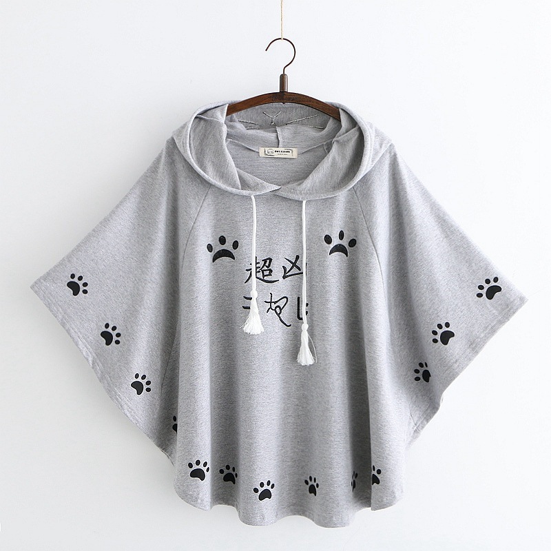 Title 5, Cartoon cat paw print cape shawl T-shirt