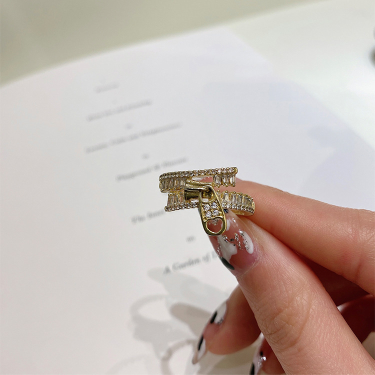 Title 3, Zip Open Forefinger Ring with Diamond Zircon, a...