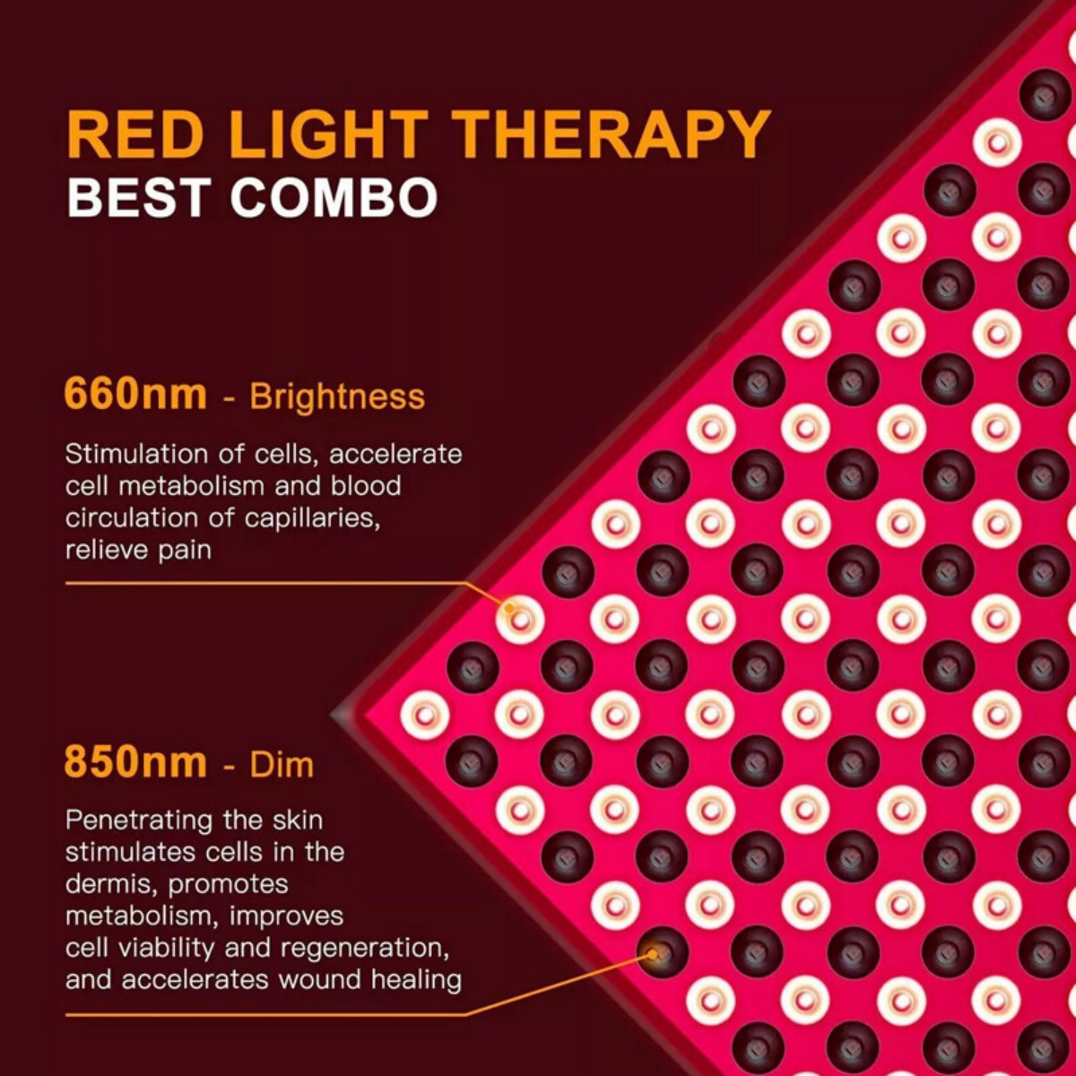 Red Light LED Panel 660nm Near Infrared 850nm Full Body 225 LEDs — image 9