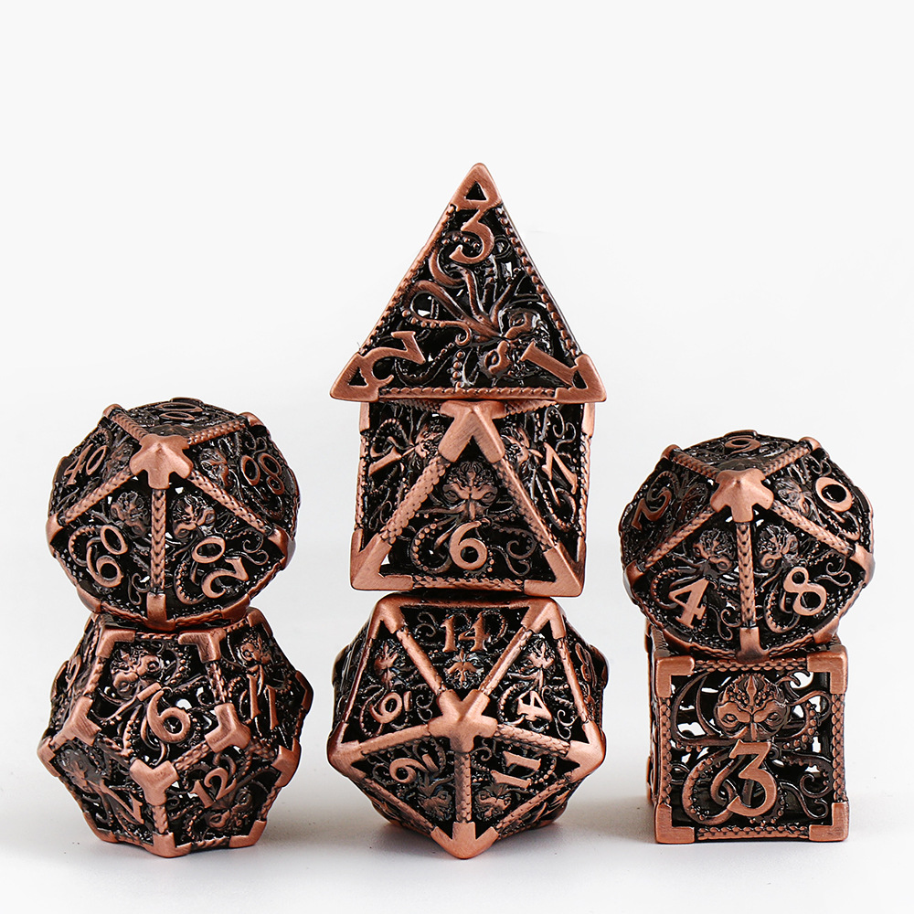 Title 5, Copper Hollow Metal Dice Suit Polyhedron