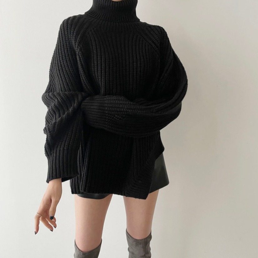 Title 3, Damen Turtleneck Pullover aus Strick, locker ge...