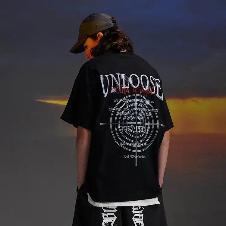 Men's Street Bullseye Letter Print Short Sleeve