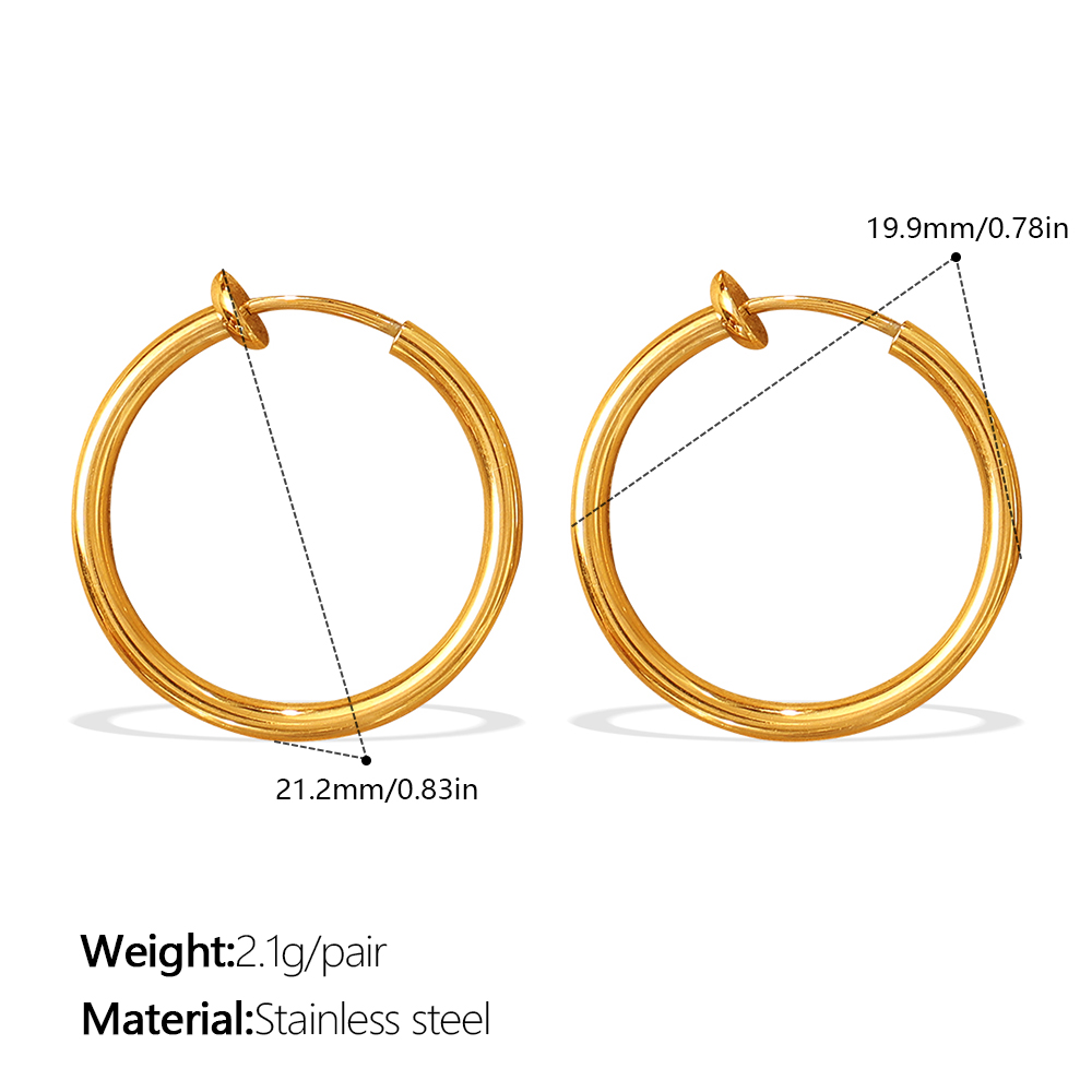 Retro Minimalist Geometric Round Earrings, Versatile And Unique Smooth Round Ear Cuffs thumbnail 4