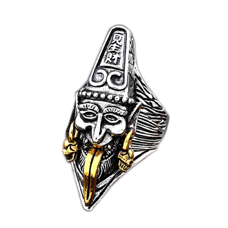 Ethnic Jewelry Titanium Steel Black And White Impermanence Ring