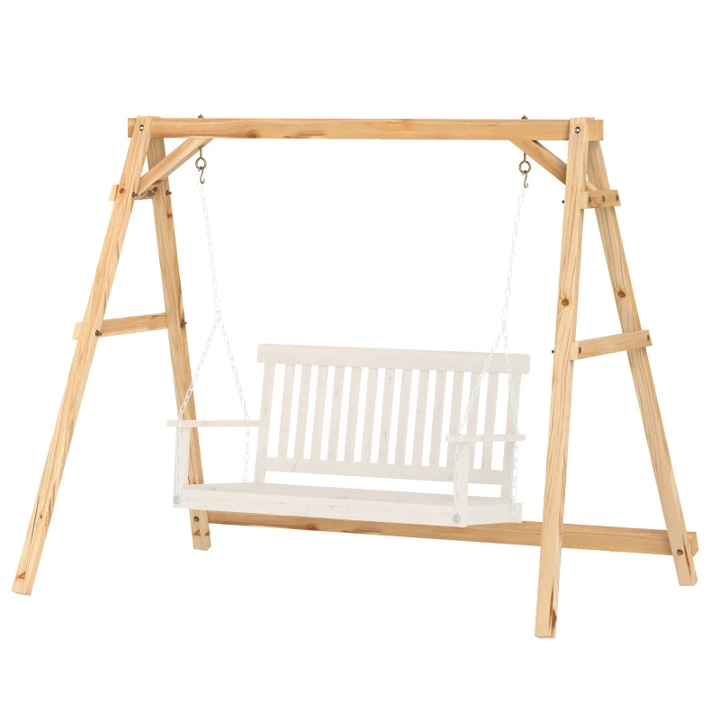 770lbs Porch Swing Frame, Heavy Duty A-Frame Hanging Chair Stand Only With Reinforced Bars For Porch, GardenBackyard