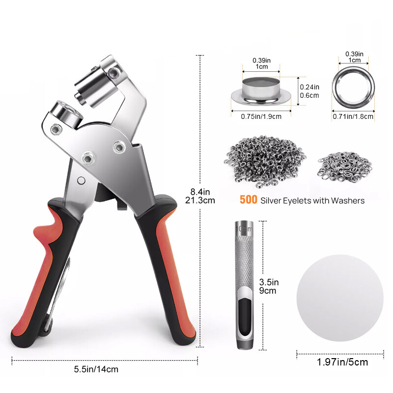 Grommet Tool Kit 10mm Metal Eyelet Pliers Hole Punch Tool For Leather Tarpaulins 2