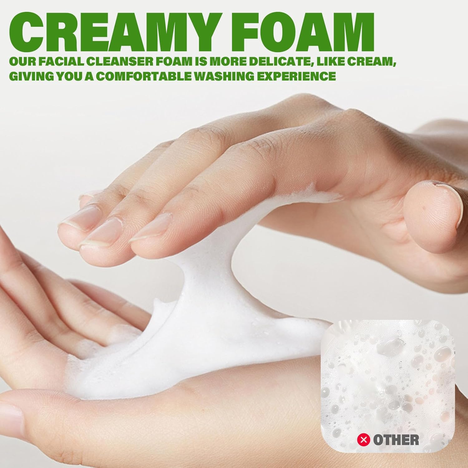 Facial Cleanser, Foaming Cleanser, Amino Acid Facial Cleanser With Facial Cleansing Brush For Men And Women