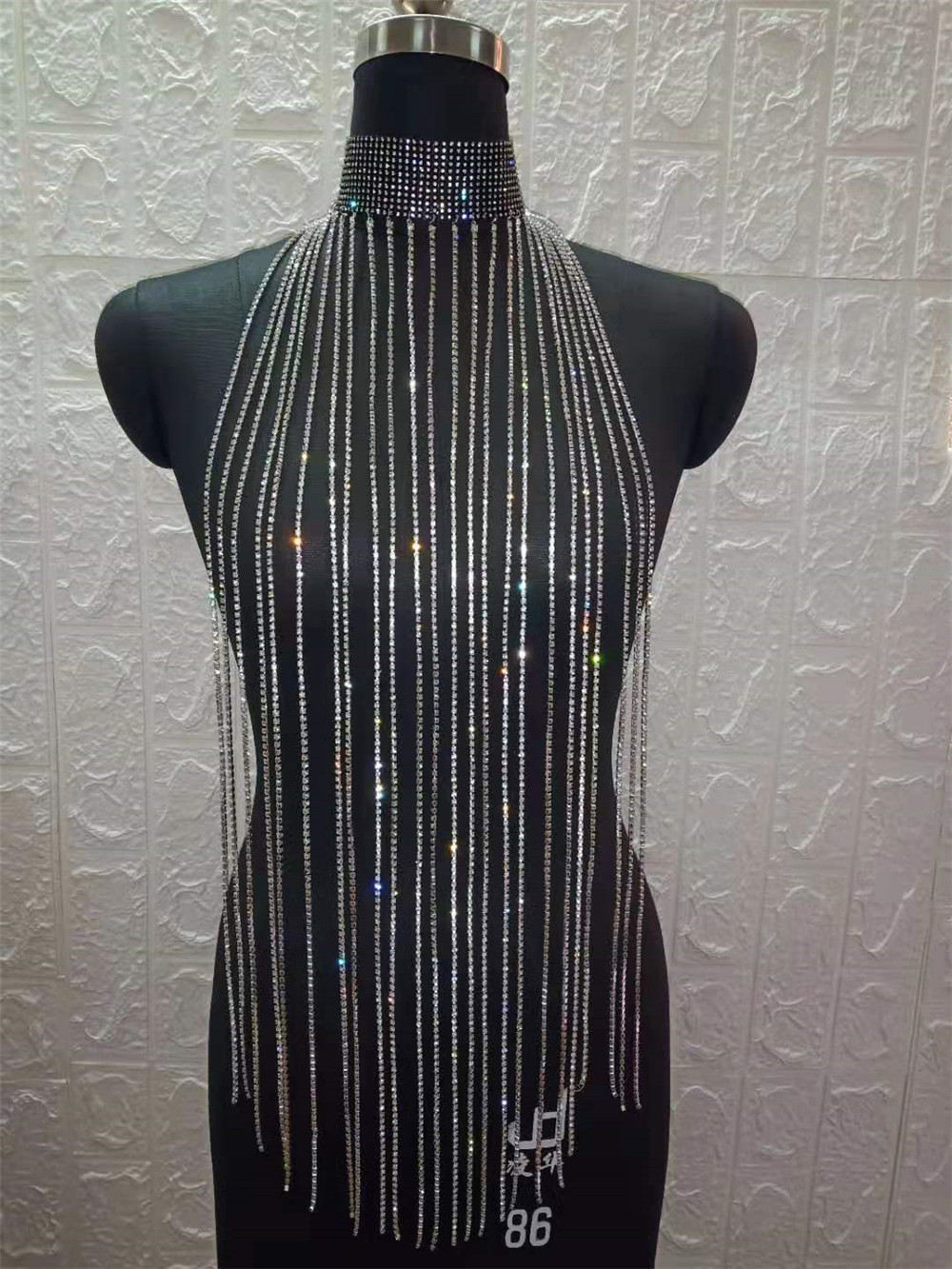 Women's Diamond Exaggerated Long Fringe Scarf Tank Top