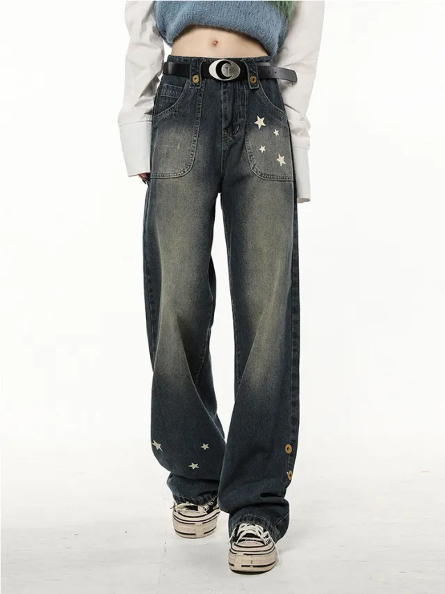 American High Street Design Star Jeans Girl Blue - Shop at LoveMi
