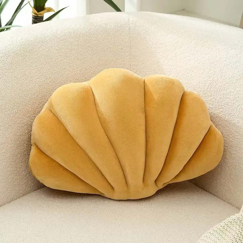 Seashell Shaped Throw Pillow Soft Crystal Velvet