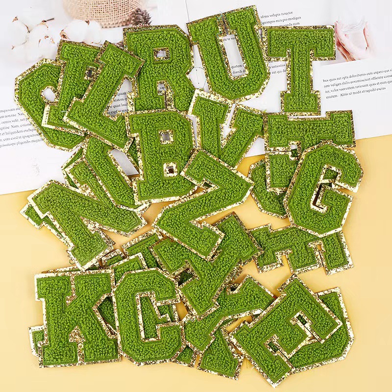 Towel Embroidery Gold Edge Letters Patch Clothing Accessories — image 1