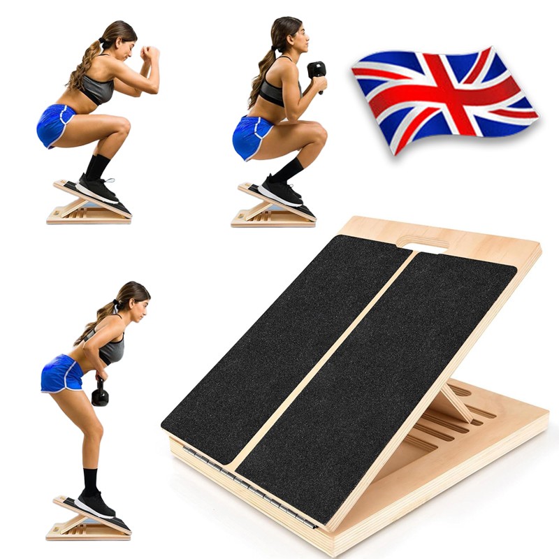 Wooden Slant Board Calf Stretcher Folded For Yoga Workout Incline — image 2