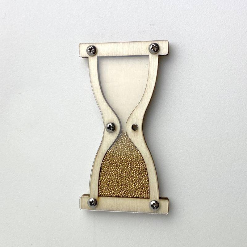 Gold wood hourglass