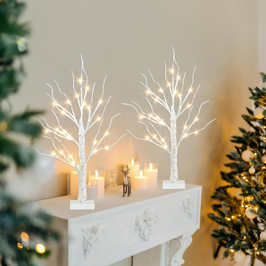 Home Decor, 2FT Birch Tree With LED Lights Warm White Light Up Tree — foto 6