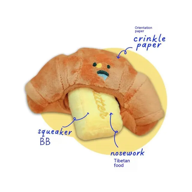 Pet Dog Sounding Plush Toy Butter Croissant - Shop at LoveMi