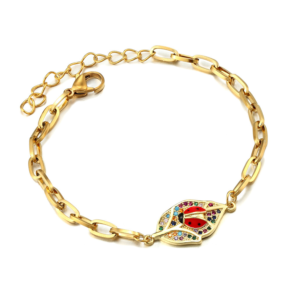 Fashion Micro-set Zircon Ladybug Bracelet Lady - 7