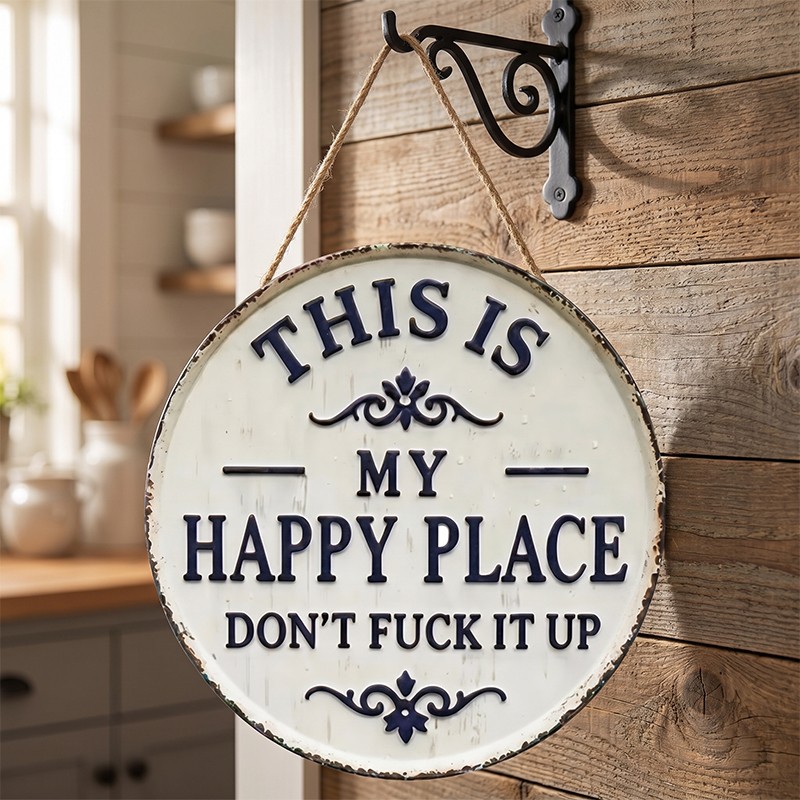 Funny Garden Metal Sign This Is My Happy Place Welcome Home Farm Wall Decor — image 10