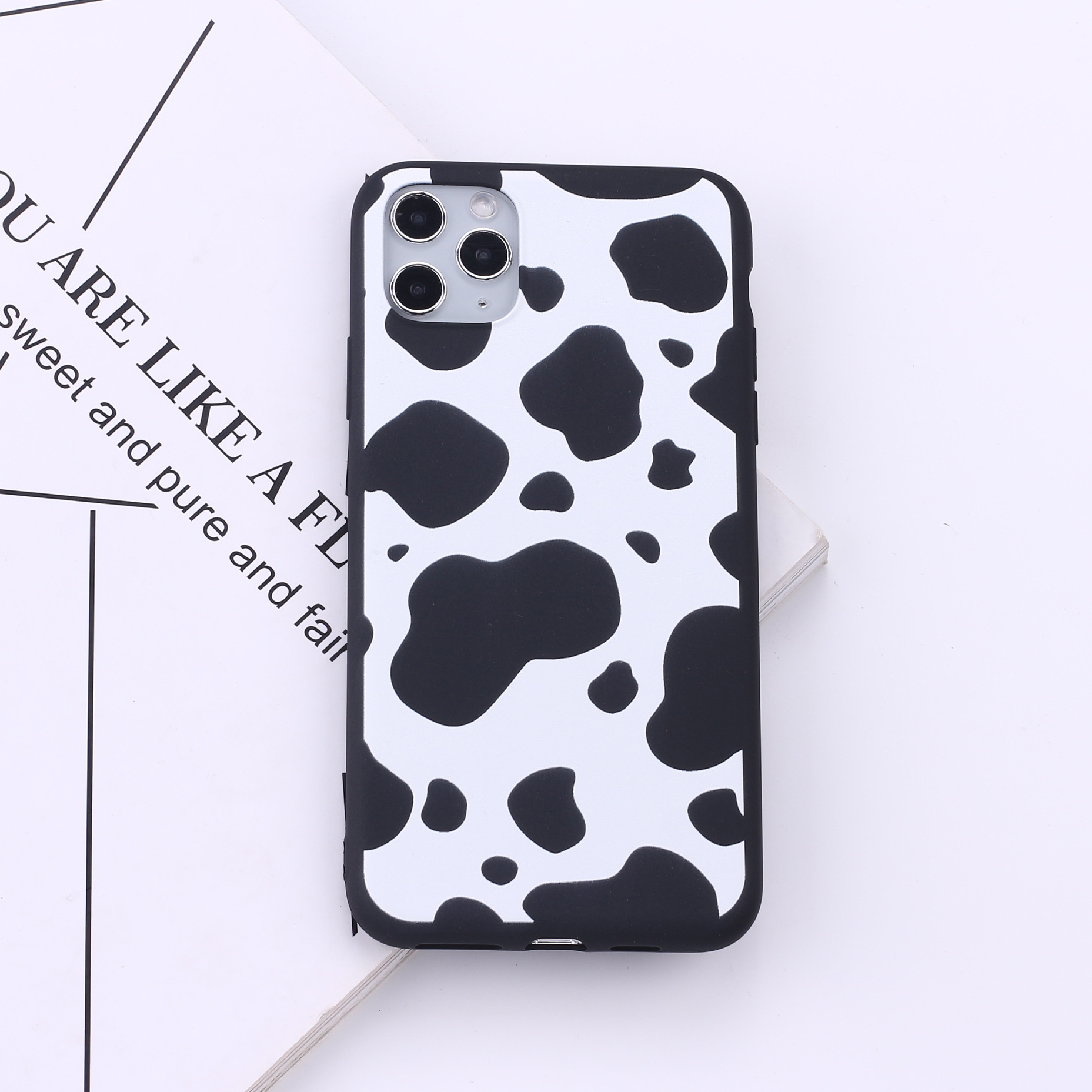 Title 5, Black border cow spots mobile phone soft shell ...