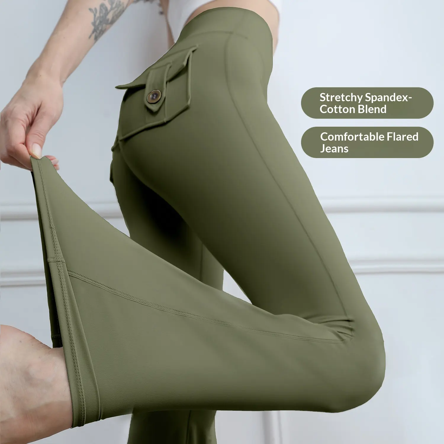Women's High-Waisted Cargo Pocket Peach Butt Yoga