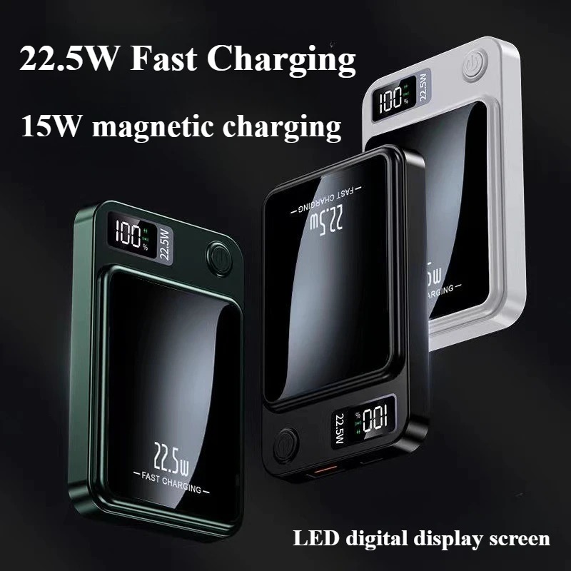 10thousand MAh Magnetische Kabellose Powerbank, Superschnelles Aufladen, Tragbare Externe Akku-Powerbank Fr