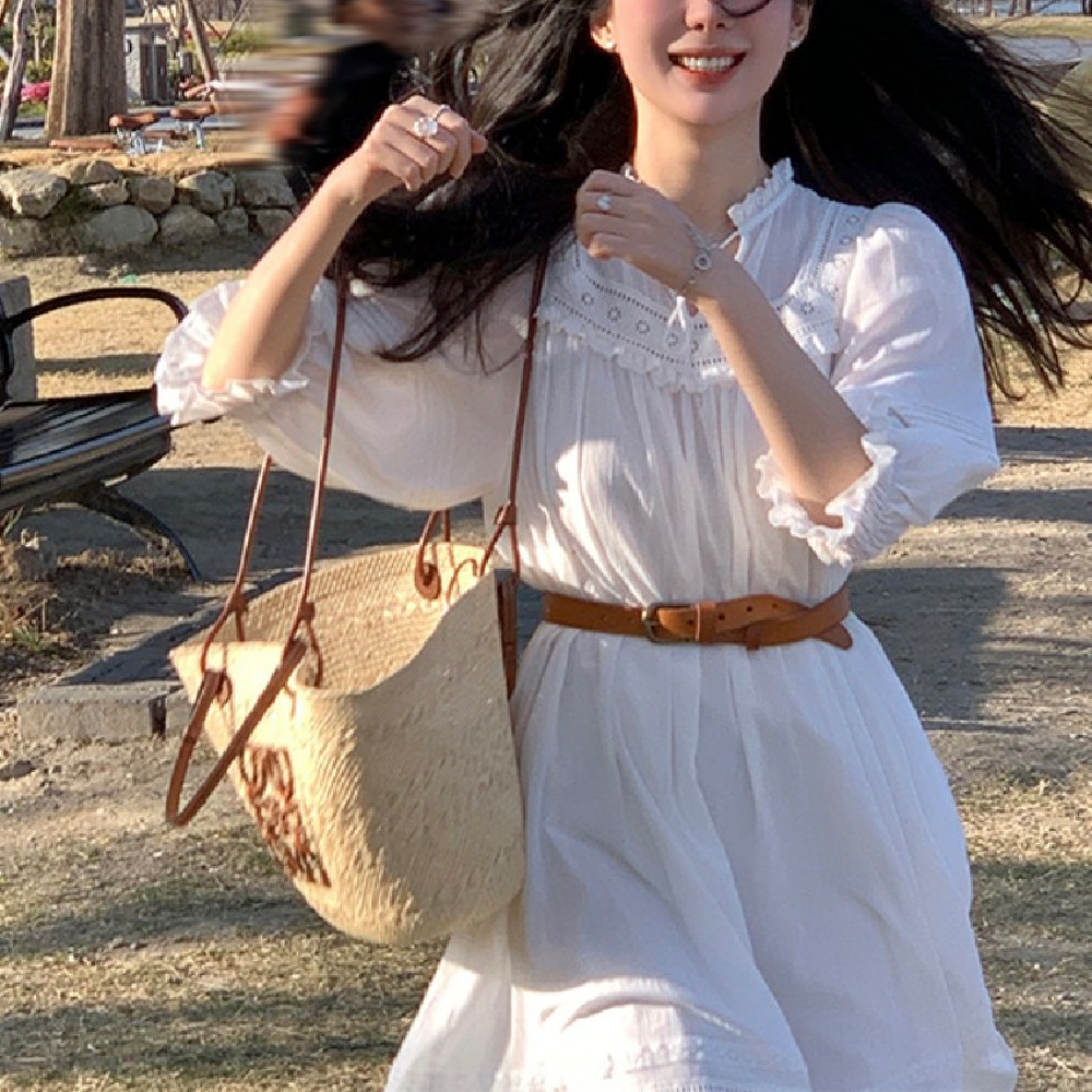 Puff-Sleeve Retro Dress, picture 3 of 5