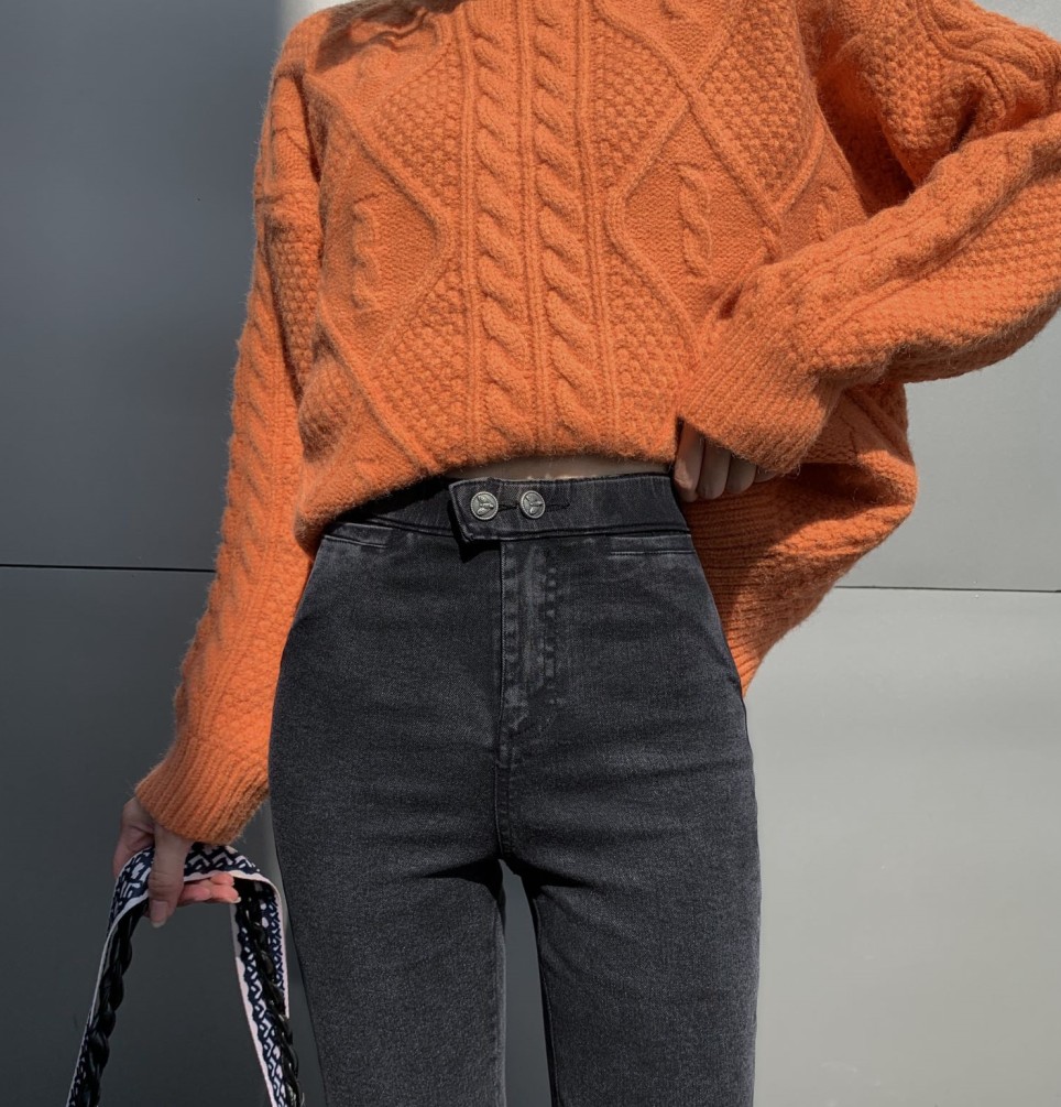 Tight-fitting High-waist Black Stretch Thin Leggings