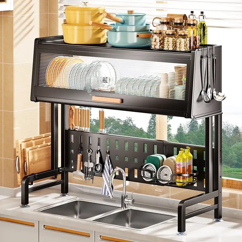 Retractable Hole Plate Kitchen Countertop Dish Drain