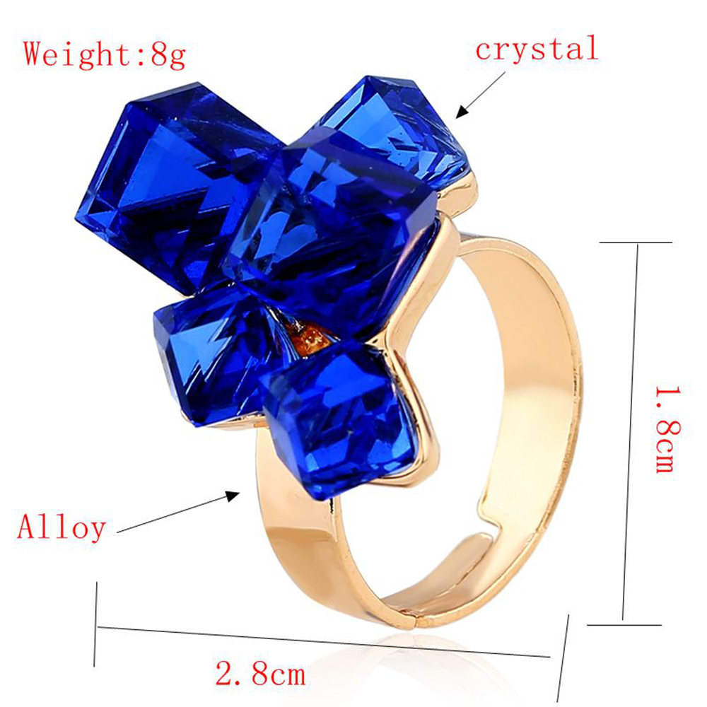 1PC Women's Fashion Statement Ring Creative Elegant Magic 3D Cube Crystal Embedded Index... thumbnail 7