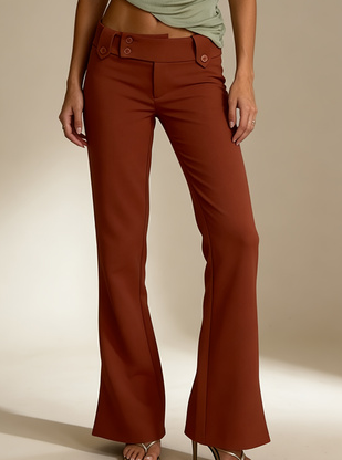 Women's American Retro High-Waisted Slimming Flared Casual Pants