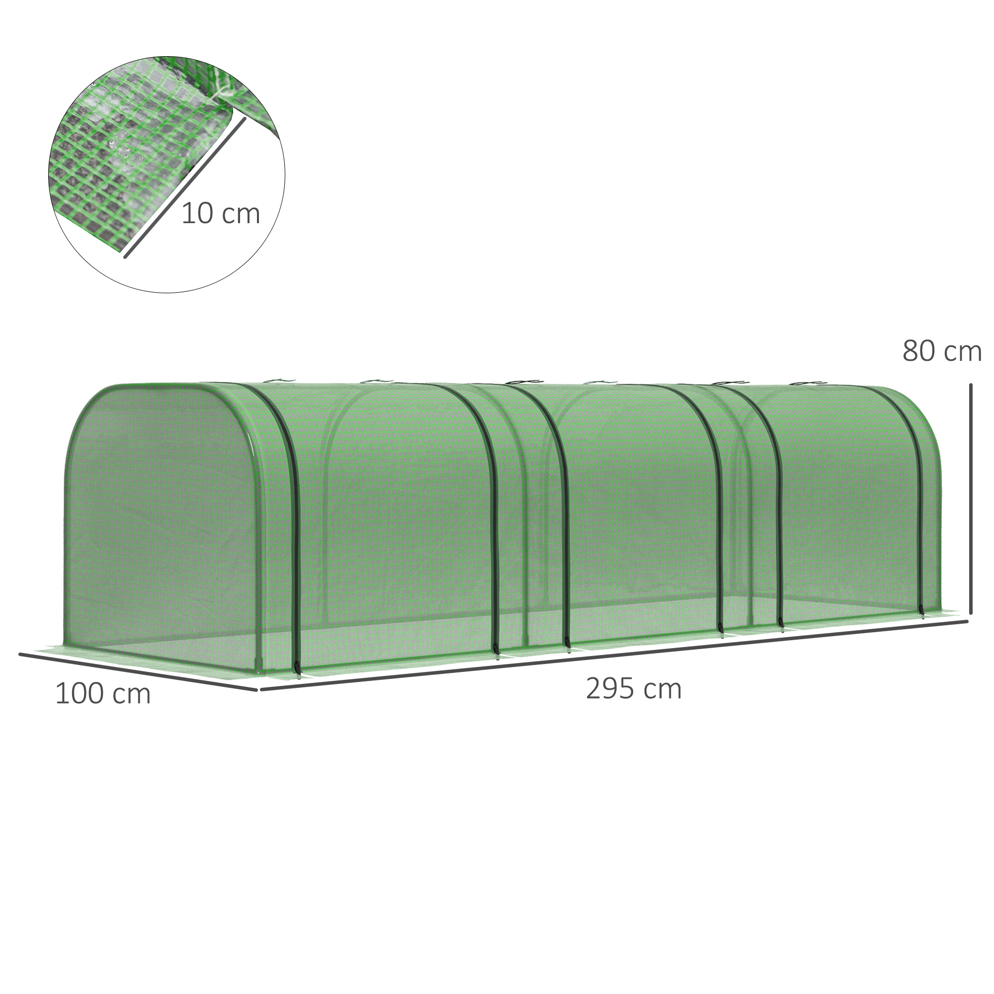 295 X 100cm Low Tunnel Greenhouse - Transparent — image 4