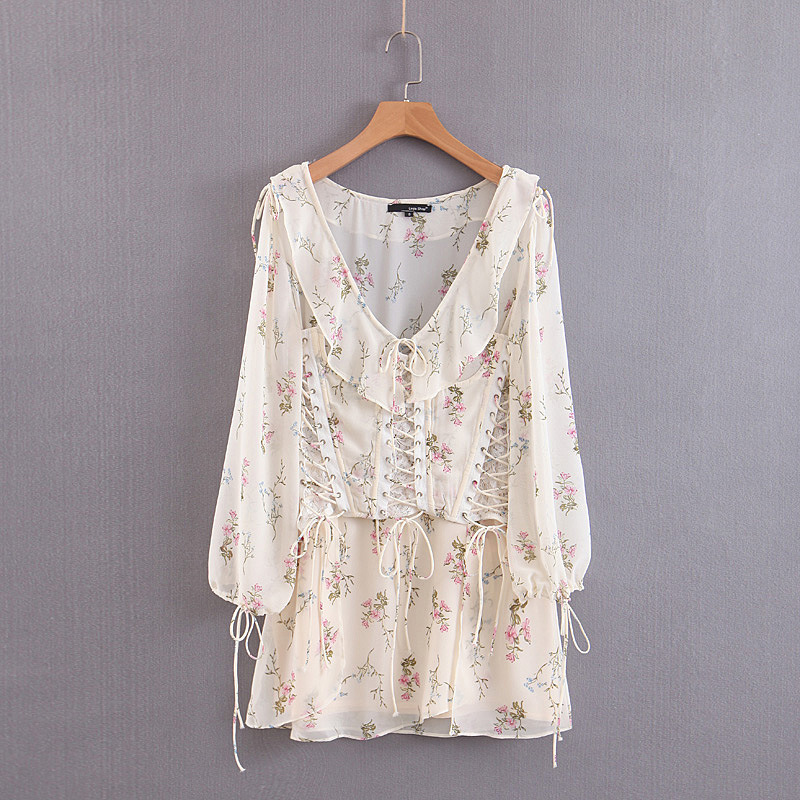Chiffon V-Neck Two-Piece Dress