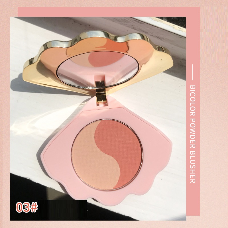 Makeup Shell Double Color Mirror Powder Blusher 03Color - Shop at LoveMi