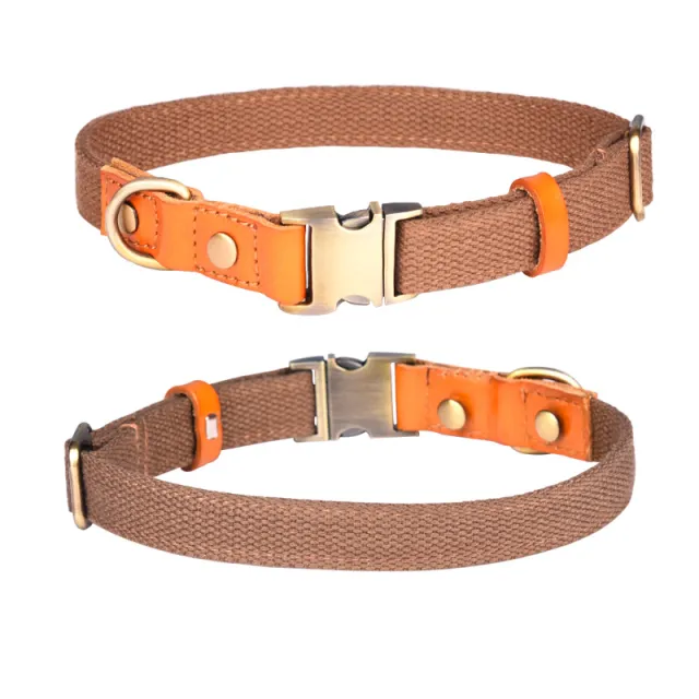 Engraved Pet Collar Comfortable Leather Brown - Shop at LoveMi